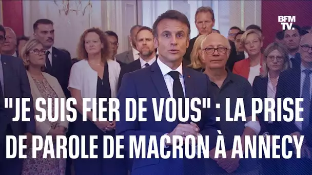 "Je suis très fier de vous": la prise de parole d'Emmanuel Macron à Annecy