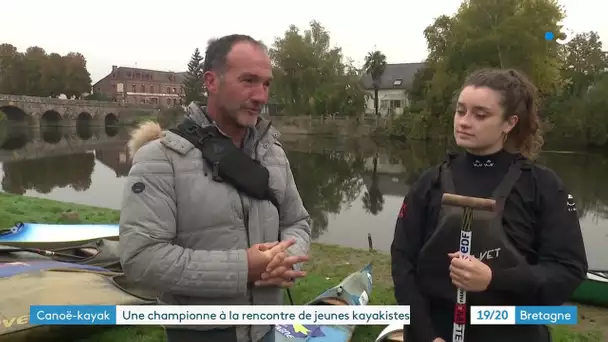 Canoë descente rivière : Hélène Raguénès se joint à l'entraînement du KC Pont-Réan