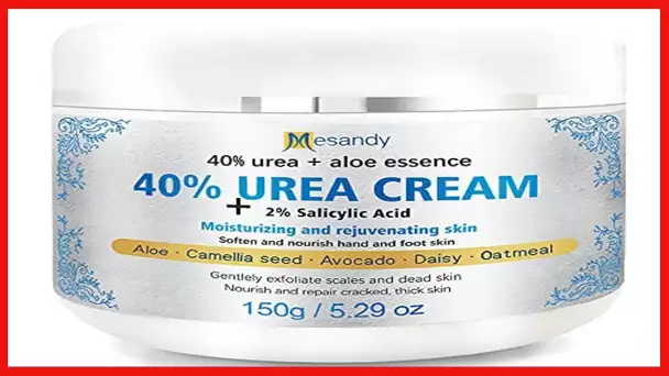 Urea Cream 40 Percent for Feet Maximum Strength with 2% Salicylic Acid 5.29 Oz, Callus Remover