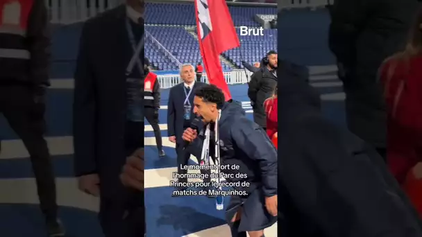 Marquinhos devient le joueur le plus capé de l'histoire du PSG et fête ça avec les supporters