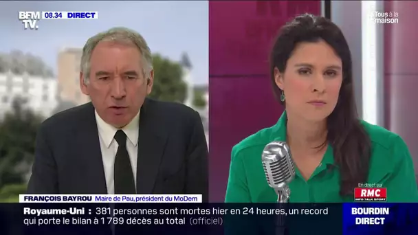 "On voit la nécessité d'avoir des disciplines, des conduites prudentes" affirme François Bayrou
