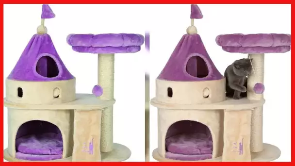 Trixie My Kitty Darling Castle Condo, Scratching Post, Cat Tree, Pom Pom, Crinkle Toy