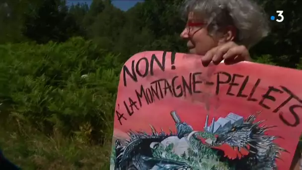 Manifestation contre un projet d&#039;usine de pellets à Bugeat en Corrèze