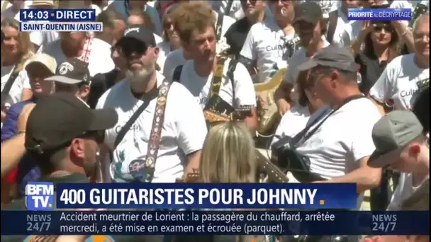 Record battu à Saint-Quentin (Aisne): 400 guitaristes jouent en coeur "Toute la musique que j'aime"