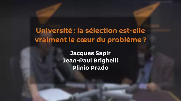 Université : la sélection est-elle le cœur du problème ? J. SAPIR | J-P BRIGHELLI | P. PRADO