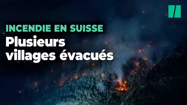 Des centaines de villageois évacués devant un incendie pas encore maîtrisé en Suisse