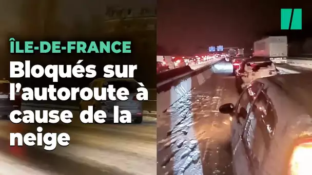 Des centaines d’automobilistes bloqués sur les routes par la neige