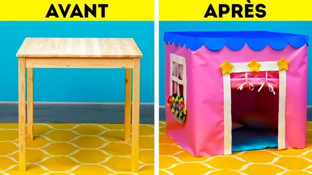 Incroyables créations DIY : D'une simple table à une tente colorée pour les enfants😍