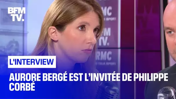 Aurore Bergé face à Philippe Corbé en direct