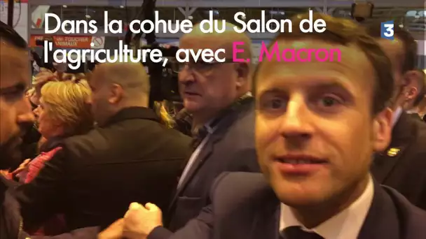 Dans la cohue du Salon de l&#039;agriculture avec Emmanuel Macron