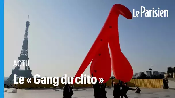 Paris : un clitoris géant posé devant la tour Eiffel