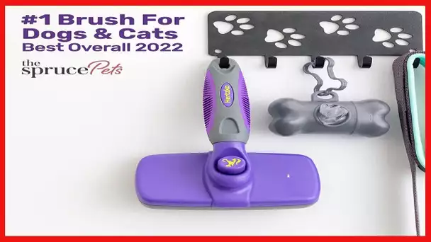 Hertzko Self-Cleaning Slicker Brush for Dogs, Cats - The Ultimate Dog Brush for Shedding Hair
