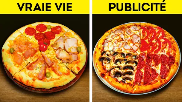 NOURRITURE DANS LES PUBLICITÉS VS DANS LA VRAIE VIE || CONSEILS POUR QUE LA NOURRITURE SEMBLE BONNE