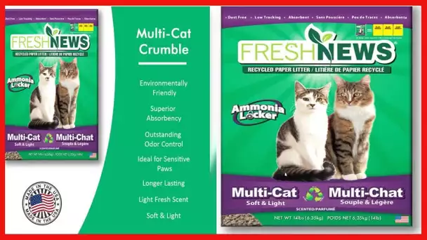Fresh News Recycled Paper Crumble Multi-Cat Litter 14 Pounds