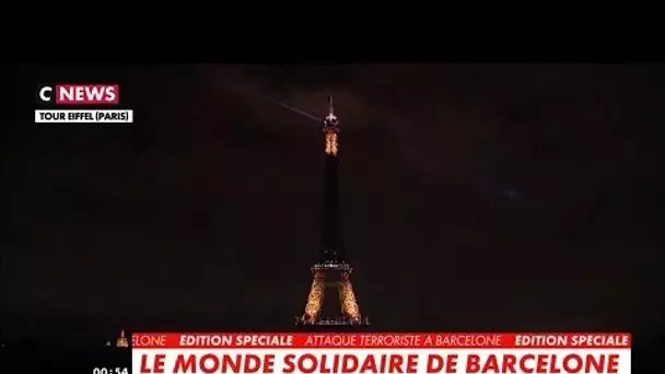 Attentat de Barcelone : la tour Eiffel s&#039;éteint symboliquement