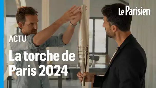 Vagues d'acier et couleur champagne, la torche olympique de Paris 2024 se dévoile