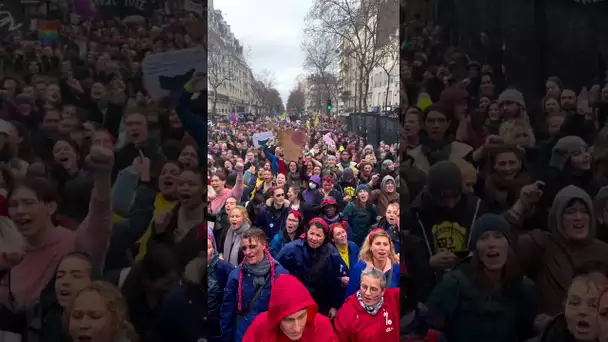 Forte mobilisation pour la manifestation lors de la journée internationale des droits des femmes.