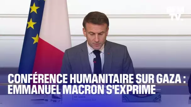 Gaza: la prise de parole d'Emmanuel Macron lors de la conférence humanitaire internationale