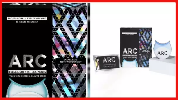 ARC Teeth Whitening Strip Kit with Blue Light, 28 Strips (14 Count Pack)