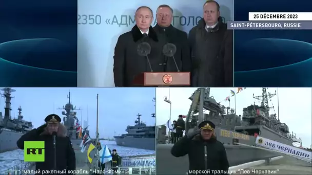 🇷🇺  Russie : cérémonie de lever du drapeau sur les nouveaux navires de guerre