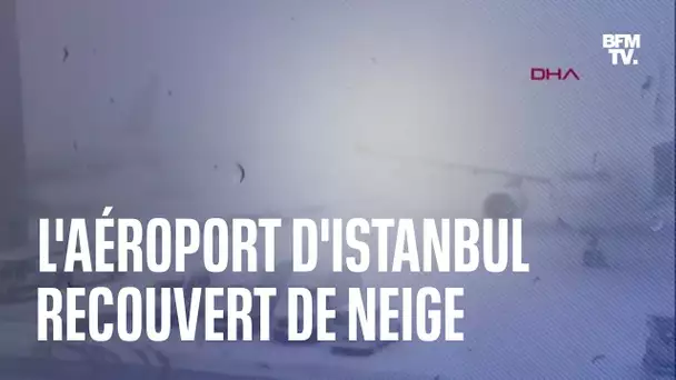 La neige paralyse l'aéroport d'Istanbul et cause des dommages