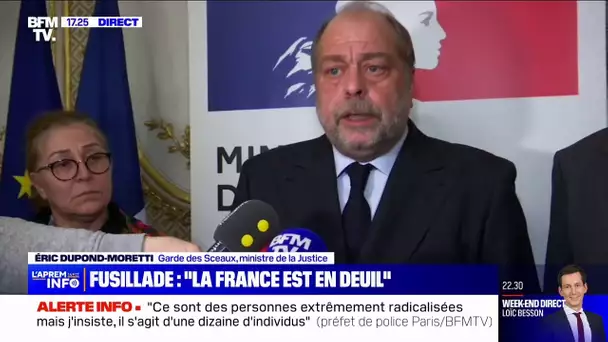Fusillade à Paris: "La France est en deuil", affirme Éric Dupond-Moretti