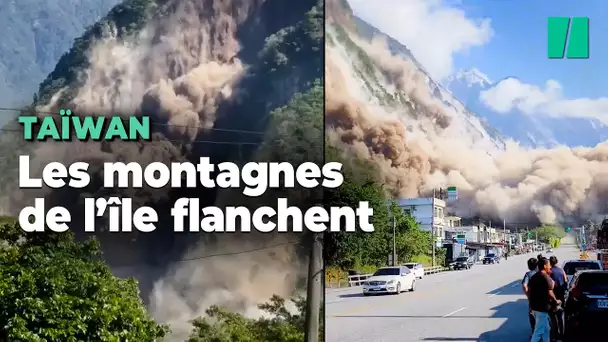 Après le séisme à Taïwan, des pans de montagnes s’effondre