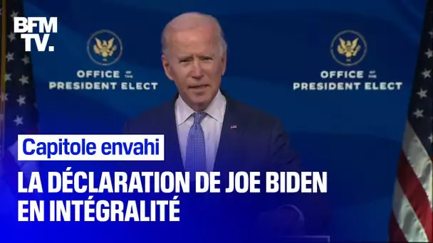 Capitole envahi: la déclaration de Joe Biden en intégralité