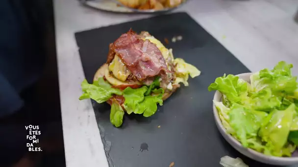 Vous êtes formidables : Un burger Normand et une petite séance de gym avec notre coach maison.