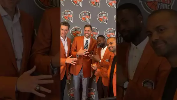 Pau, Dirk, Dwyane & Tony repping the Naismith orange and the #23HoopClass rings! 💍 | #Shorts