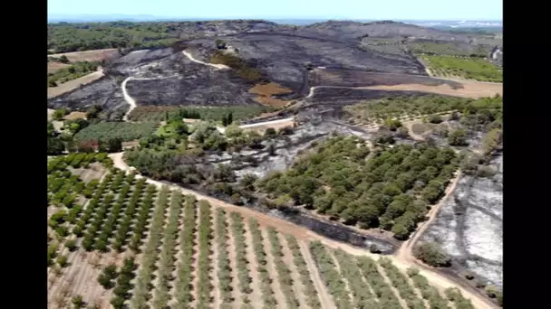 Générac : le feu est éteint, 490 hectares brûlés, les images aériennes