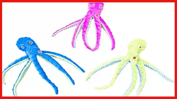 SPOT Ethical Pets Skinneeez Extreme Stuffingless Durable Squeaker Octopus Dog and Cat Toy, 16"