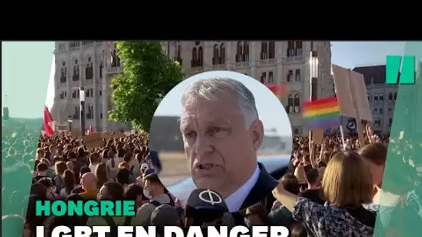 Manifestation en Hongrie contre une loi anti-LGBT devant le parlement