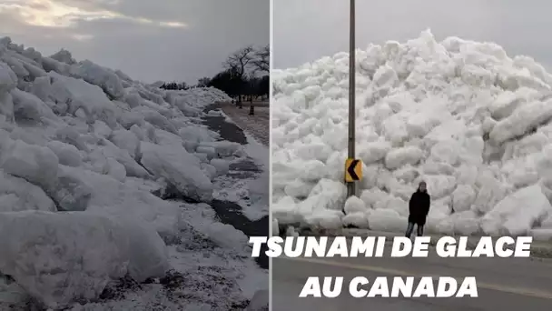Un tsunami de glace submerge les berges de ce lac au Canada