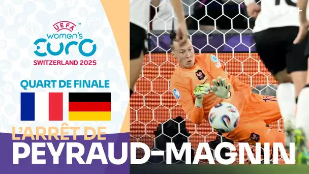 France - Allemagne : l'arrêt de Pauline Peyraud-Magnin sur penalty (Euro féminin)