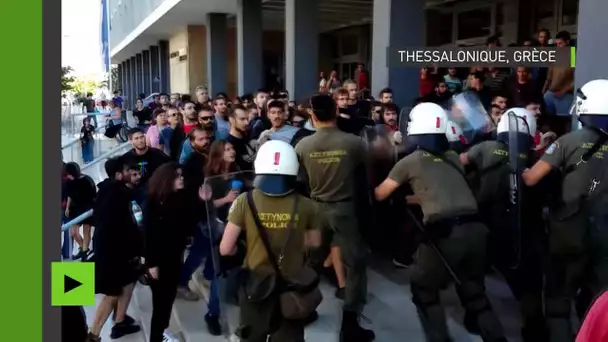 Affrontements entre police et manifestants devant le palais de justice de Thessalonique