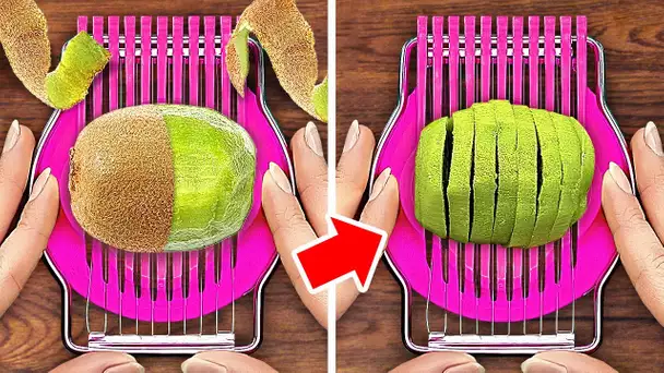 IDÉES COOL AVEC DES FRUITS ET LÉGUMES 🥝🍉 ASTUCES BRILLANTES POUR COUPER ET PELER