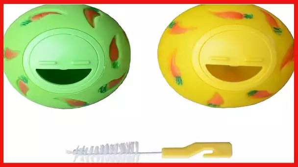 Treat Ball 2 in 1 .Include Brush.Give Your Pet More Fun and Health. Snack Ball for Small Animals