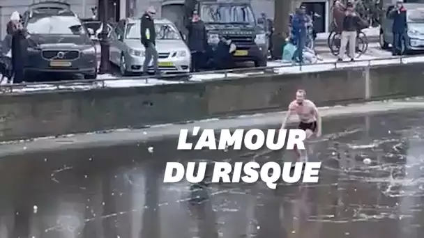 Tout ne s'est pas passé comme prévu pour ce patineur du dimanche à Amsterdam