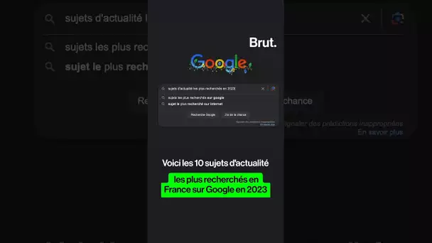 Les 10 sujets d'actualité les plus recherchés en France sur Google en 2023