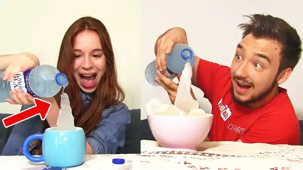 INSTANT WATER TO ICE CHALLENGE FR !! DÉFI CRAZY en COUPLE !