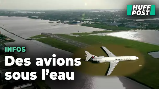 Avions noyés et pistes sous-marines : au Brésil, un aéroport submergé par les eaux
