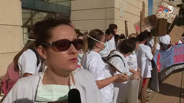 Montpellier : manifestation des étudiants infirmiers d'Occitanie