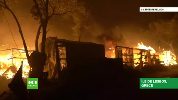 Grèce : un incendie géant ravage le camp grec de réfugiés de Moria