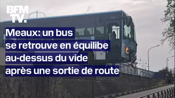 Un bus fait une sortie de route et se retrouve en équilibre au-dessus du sol à Meaux