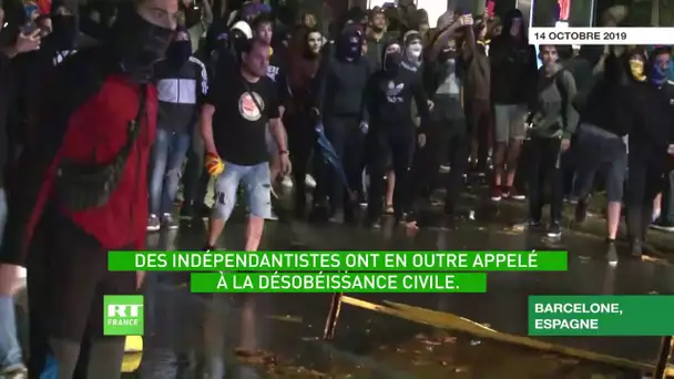 Colère, heurts et blocages après les condamnations d'indépendantistes en Catalogne