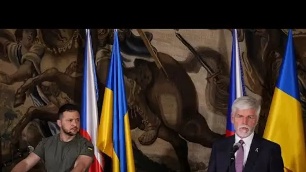 Le Président ukrainien Volodymyr Zelensky en visite à Prague
