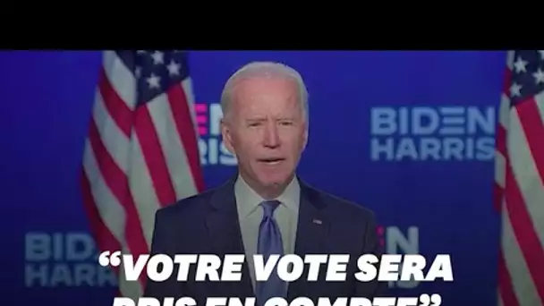 Joe Biden appelle les Américains à se rassembler et être patients (mais sans proclamer sa victoir
