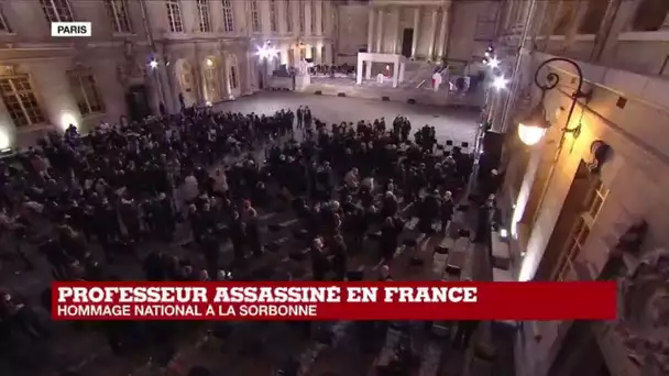 Hommage national au professeur assassiné en France : "400 personnes" réunies à la Sorbonne