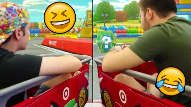 JOUER A MARIO KART DANS DES CADDIES D&#039;UN MAGASIN ! 😂- VLOG USA